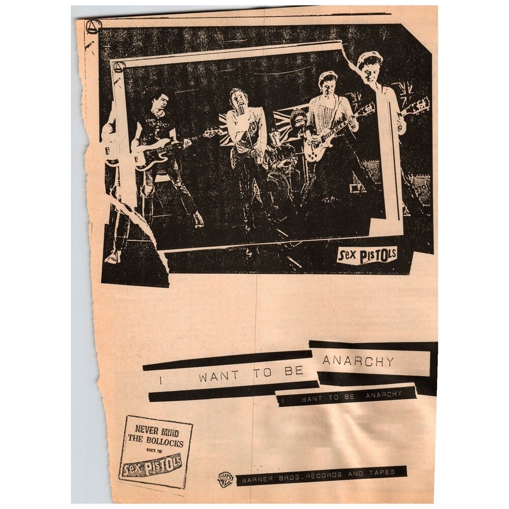 Sex Pistols Anarchy Warner Bros. Records 1970s Punk Rock Music Magazine Page